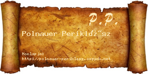Polnauer Periklész névjegykártya